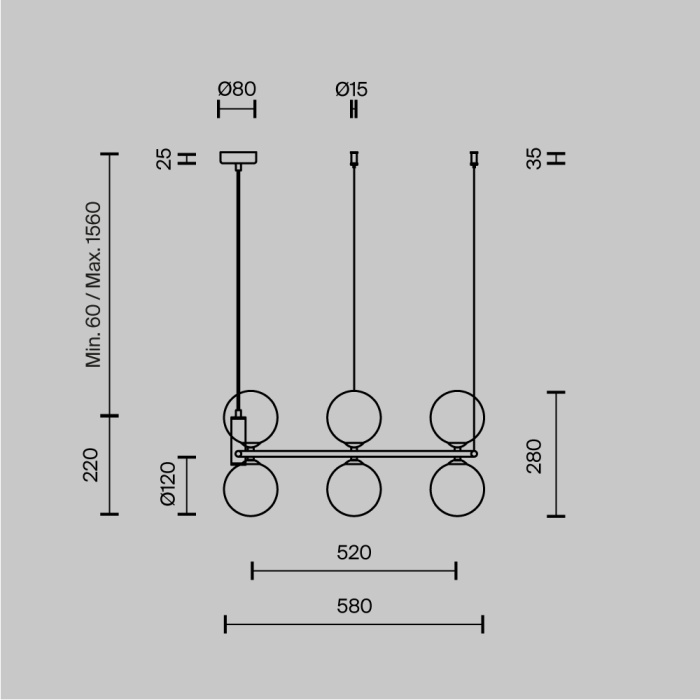 Подвесной светильник Maytoni Ring MOD013PL-06B