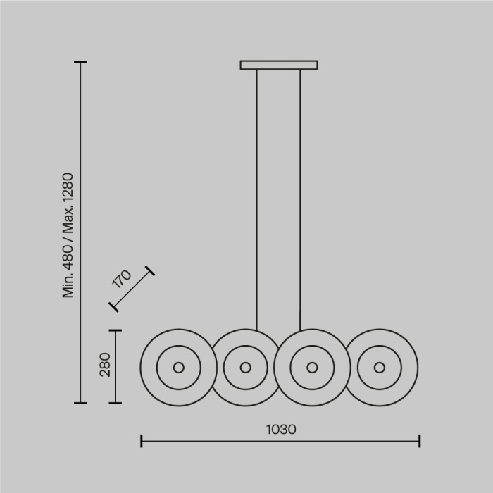 Люстра на штанге Maytoni Aster MOD007PL-08G1