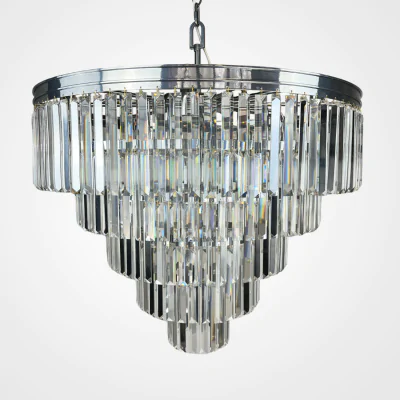 Люстра RH 1920s Odeon Clear Glass Fringe Chandelier D80 chrome ImperiumLoft