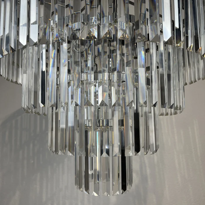 Люстра RH 1920s Odeon Clear Glass Fringe Chandelier D80 chrome ImperiumLoft