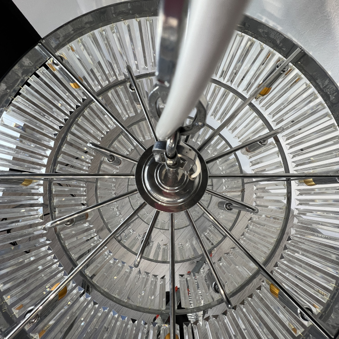 Люстра RH 1920s Odeon Clear Glass Fringe Chandelier D80 chrome ImperiumLoft