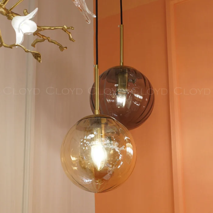 Подвесной светильник Cloyd BRINN P1 / Ø20 см - золото - дымчатый (арт.11424)