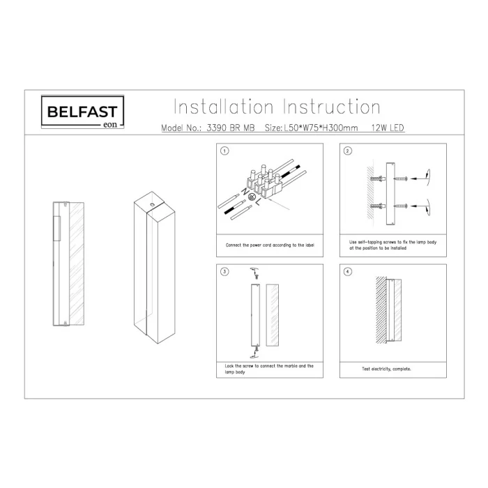 Светильник настенный Belfast Ravenhill 3390 BR MB