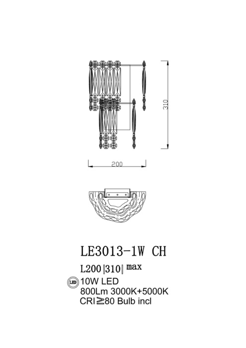 Настенный светильник Leon Chatelaine LE3013/1W CH