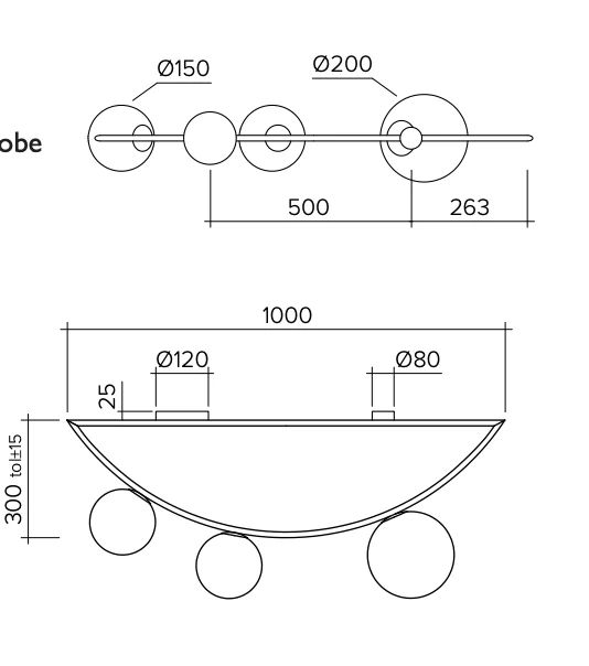 Потолочный светильник Atelier Areti Girlande Ceiling Crescent 3 ImperiumLoft
