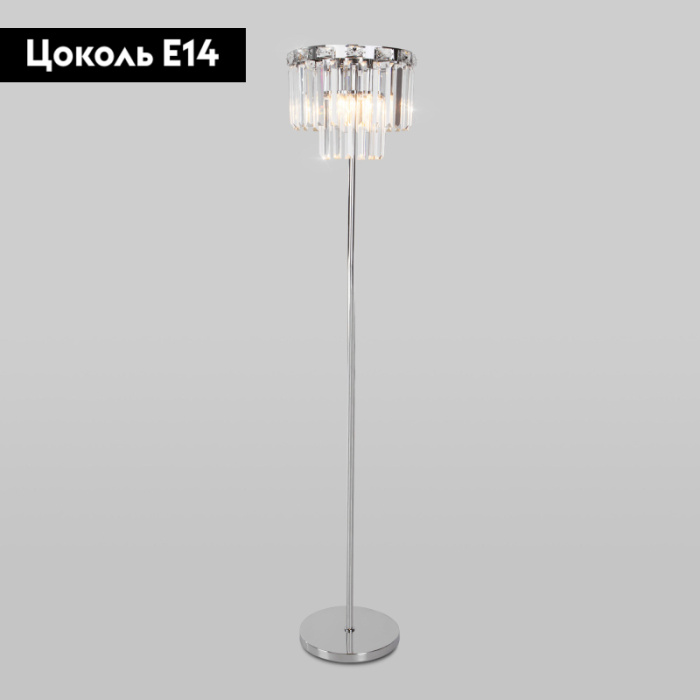 Торшер Eurosvet Elegante 01137/3 хром/прозрачный хрусталь Strotskis