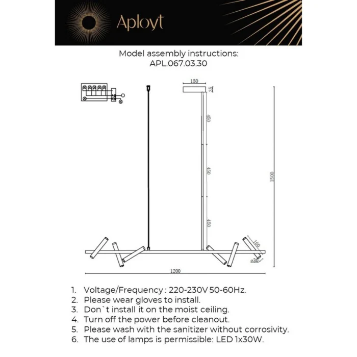Люстра подвесная Aployt Honor APL.067.03.30