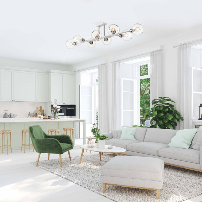 Люстра потолочная 4517/8C MODERNI LN21 165 белый, хром Люстра потолочная E14 8*40W 220V ALANA