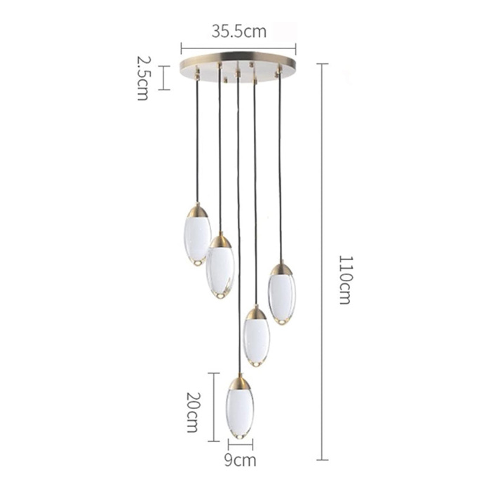 Подвесной светильник Delight Collection Celestial MT8848-5H brass