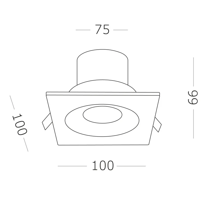 Светильник встраиваемый Белый LED 1*10W 3000K 700Lm Ra>90 60° IP44 L100xW100xH66 85-265V ST259.538.10