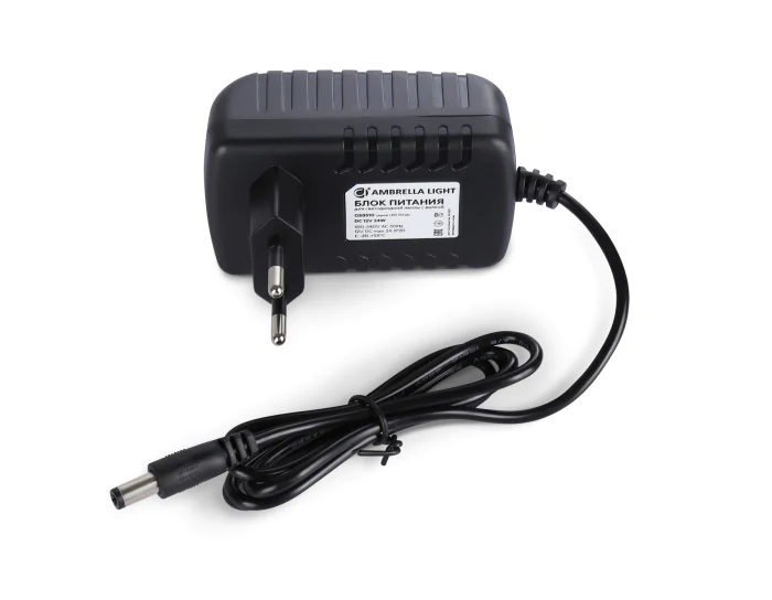 Блок питания (адаптер) для светодиодной ленты с вилкой 12V 24W 2A IP20 100-240V 80*50*70 GS8510 Ambrella light GS8510