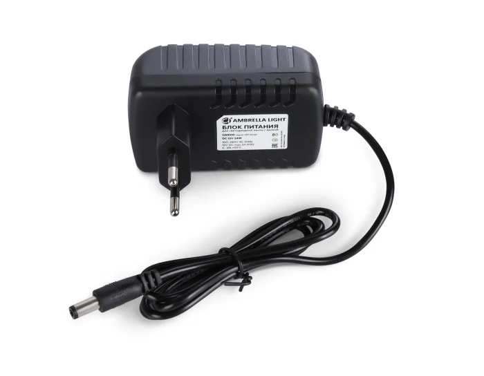 Блок питания (адаптер) для светодиодной ленты с вилкой 12V 24W 2A IP20 100-240V 80*50*70 GS8510 Ambrella light GS8510