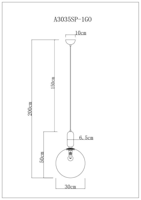 Подвесной светильник Arte Lamp Bolla-Sola A3035SP-1GO