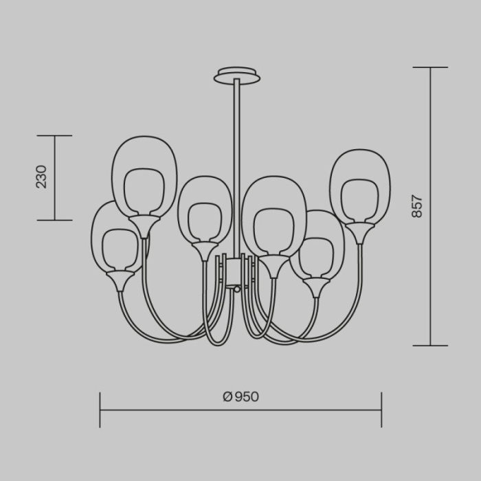 Люстра на штанге Maytoni Aura MOD016PL-06BS