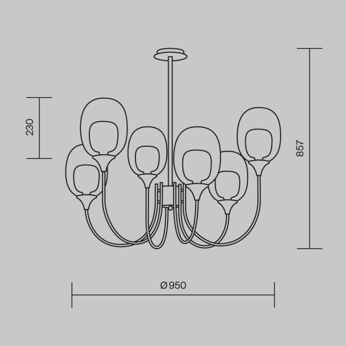 Люстра на штанге Maytoni Aura MOD016PL-06BS