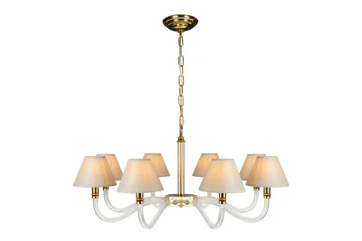 Подвесная люстра iLamp Amber YT2043-8 Золото+прозрачная