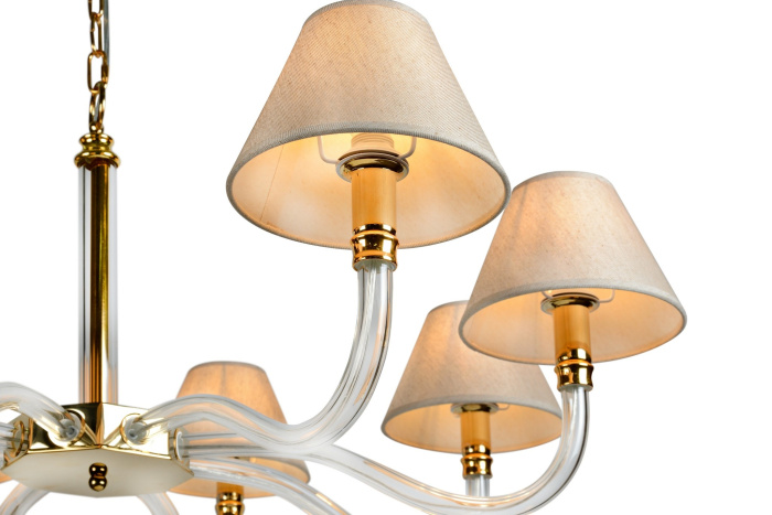 Подвесная люстра iLamp Amber YT2043-8 Золото+прозрачная