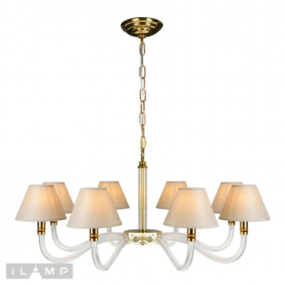 Подвесная люстра iLamp Amber YT2043-8 Золото+прозрачная