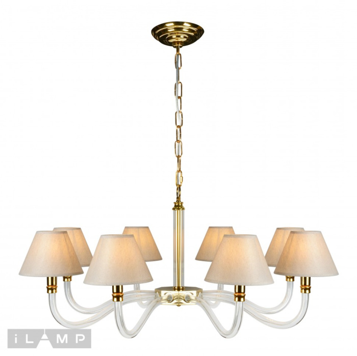 Подвесная люстра iLamp Amber YT2043-8 Золото+прозрачная