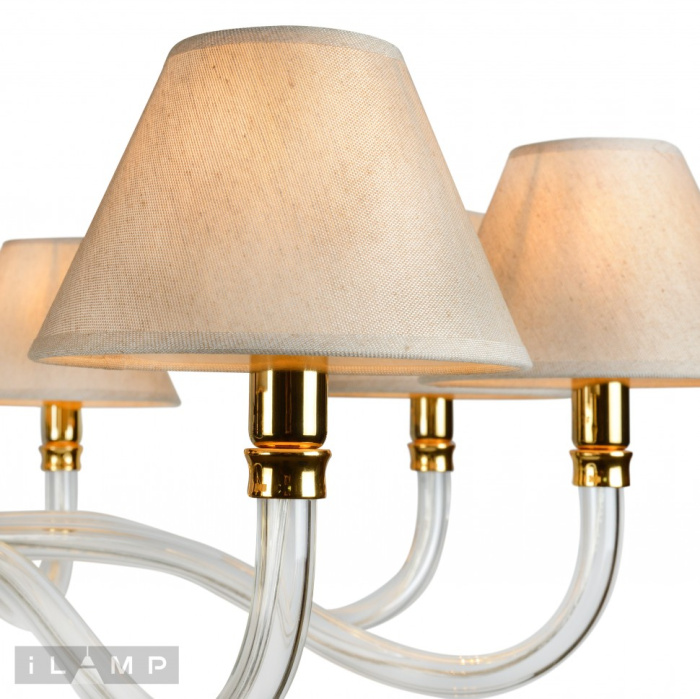 Подвесная люстра iLamp Amber YT2043-8 Золото+прозрачная