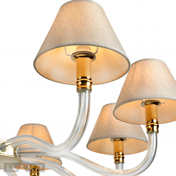 Подвесная люстра iLamp Amber YT2043-8 Золото+прозрачная