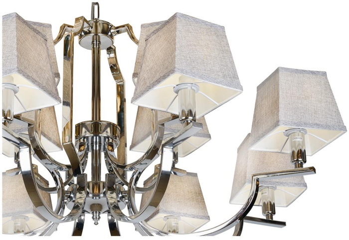 Подвесная люстра iLamp Hilton 6943-8+4 Хром+серый