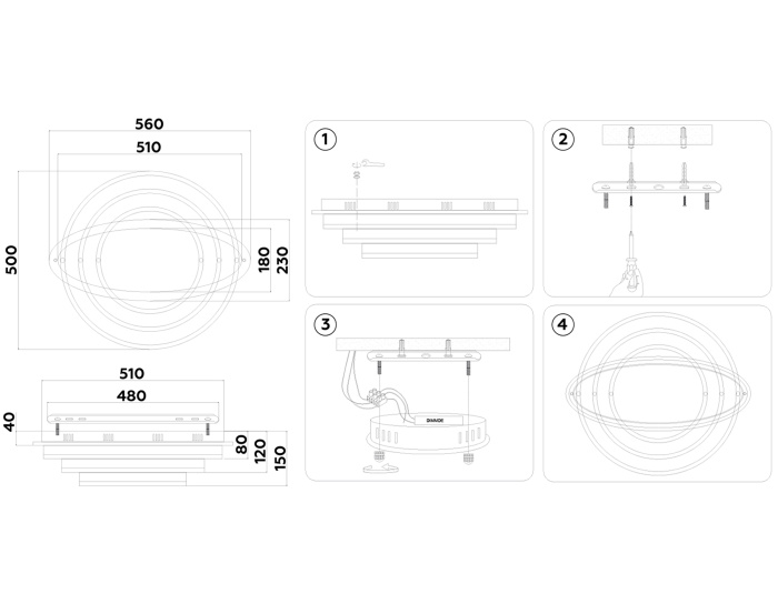 Потолочный светодиодный светильник с пультом Ambrella light FA8524