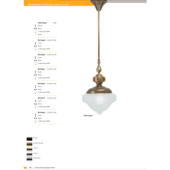 Настенно-потолочный светильник Berliner Messinglampen D8-126crB