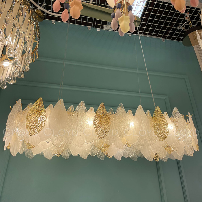 Люстра Cloyd SENEGAL-B C10 / L99 см - с золотыми листьями - золото (арт.11173)