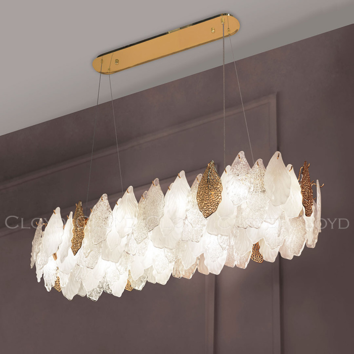 Люстра Cloyd SENEGAL-B C10 / L99 см - с золотыми листьями - золото (арт.11173)