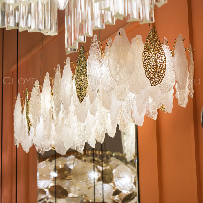 Люстра Cloyd SENEGAL-B C10 / L99 см - с золотыми листьями - золото (арт.11173)