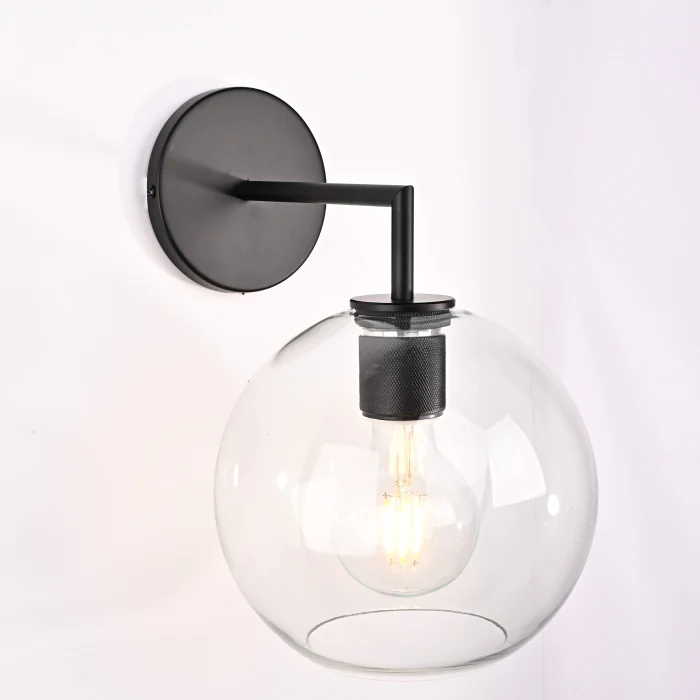 Бра RH Utilitaire Globe Shade Single Sconce Black ImperiumLoft