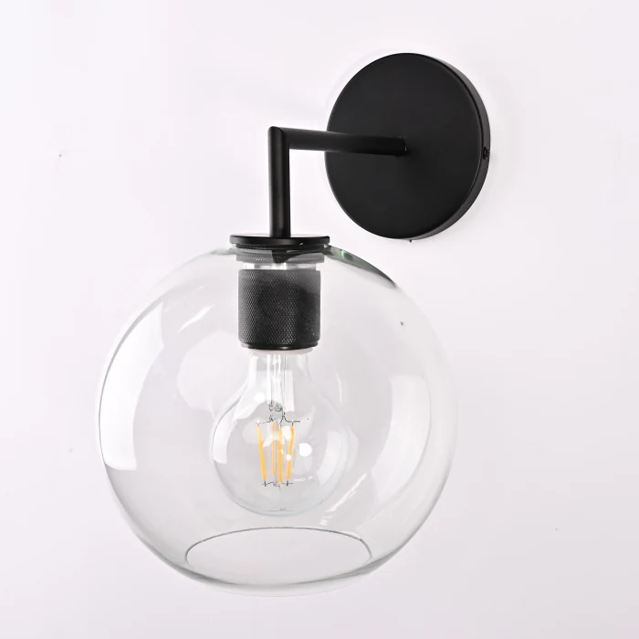 Бра RH Utilitaire Globe Shade Single Sconce Black ImperiumLoft