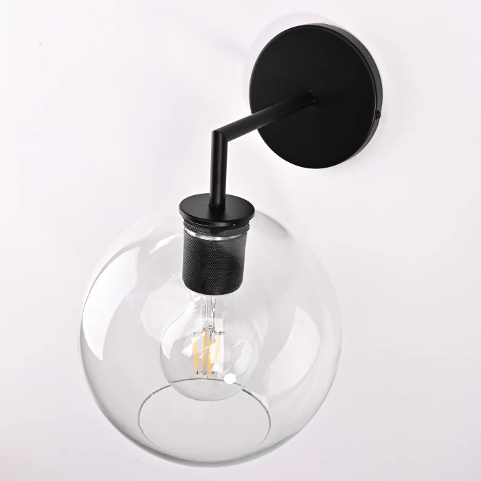 Бра RH Utilitaire Globe Shade Single Sconce Black ImperiumLoft