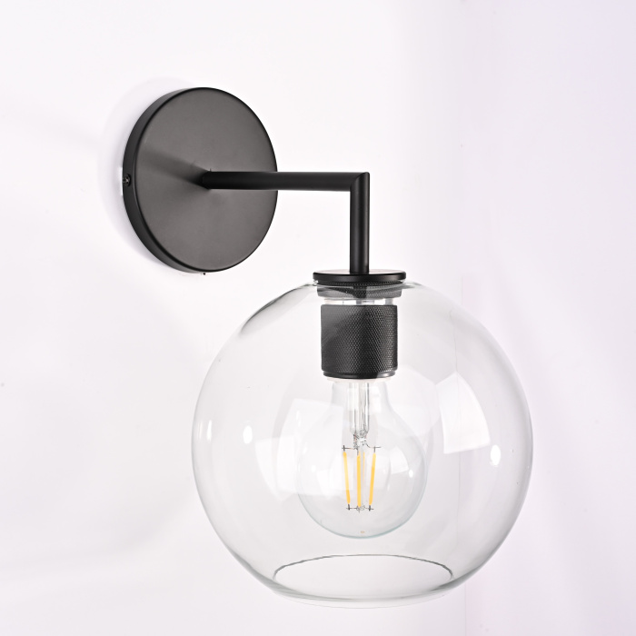 Бра RH Utilitaire Globe Shade Single Sconce Black ImperiumLoft
