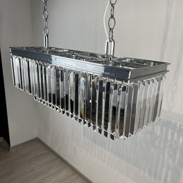 Люстра RH 1920S ODEON CLEAR GLASS FRINGE chrome ImperiumLoft