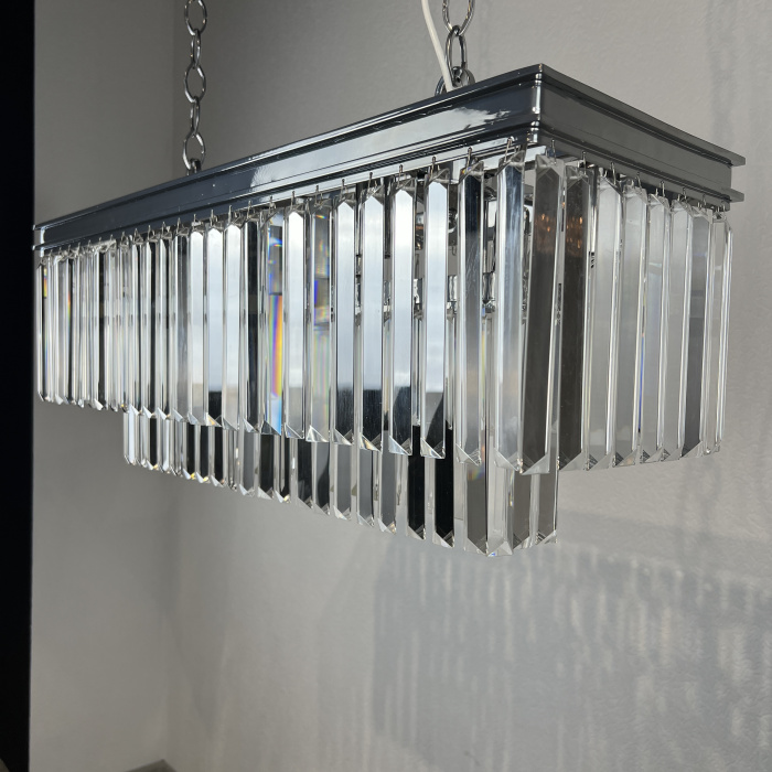 Люстра RH 1920S ODEON CLEAR GLASS FRINGE chrome ImperiumLoft