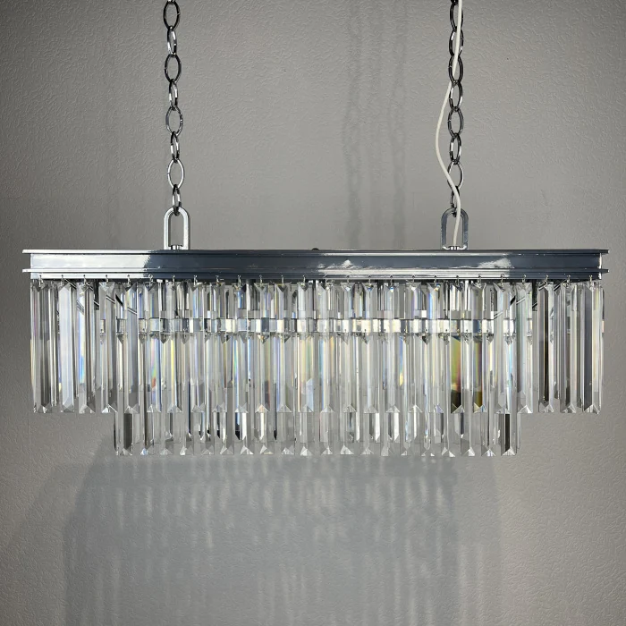 Люстра RH 1920S ODEON CLEAR GLASS FRINGE chrome ImperiumLoft