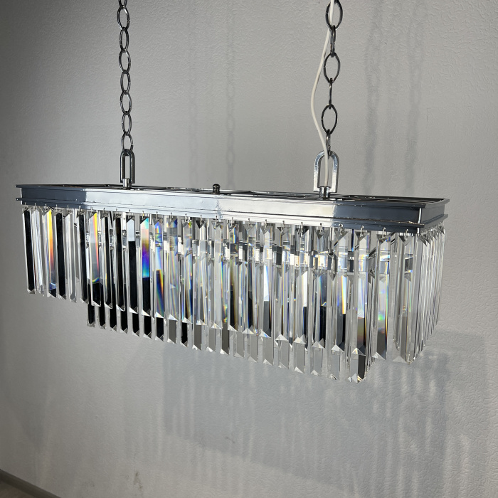 Люстра RH 1920S ODEON CLEAR GLASS FRINGE chrome ImperiumLoft