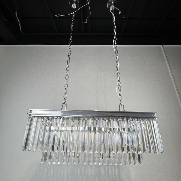 Люстра RH 1920S ODEON CLEAR GLASS FRINGE chrome ImperiumLoft