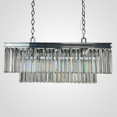 Люстра RH 1920S ODEON CLEAR GLASS FRINGE chrome ImperiumLoft