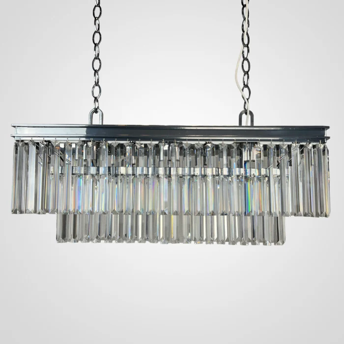 Люстра RH 1920S ODEON CLEAR GLASS FRINGE chrome ImperiumLoft