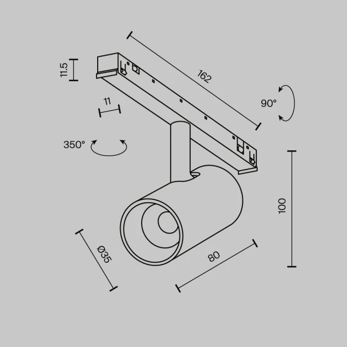 Трековый магнитный светильник Maytoni Technical Focus Led Exility X TR243-4-5WTW-DD2-B
