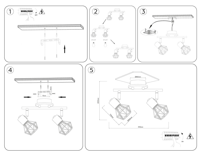 Настенно-потолочный спот TRADITIONAL AMBRELLA LIGHT TR8752