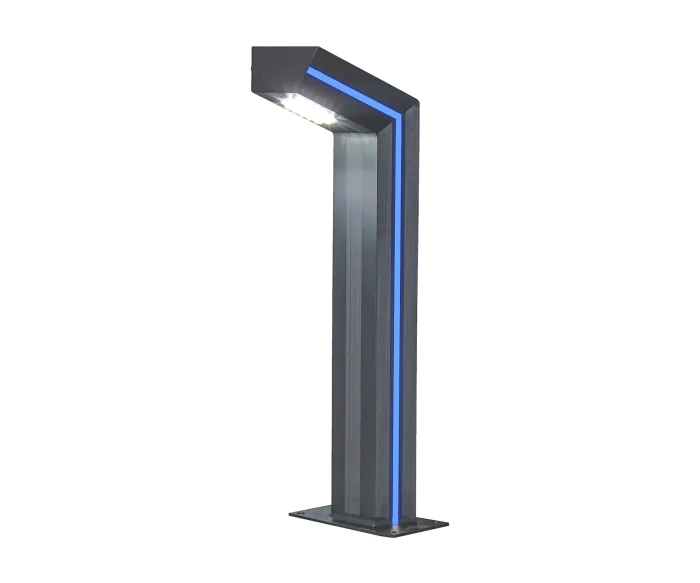 Светильник уличный Такоми серый 220V w15*7,5 h80 Led 10W (4000K) Декоративная подсветка синяя. Kink Light 09207-F(220V),16(05)