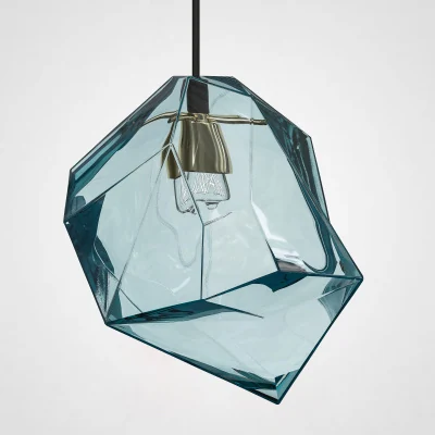 Подвесной светильник Color Ice Cube Pendant JEVIO 1 Голубой ImperiumLoft