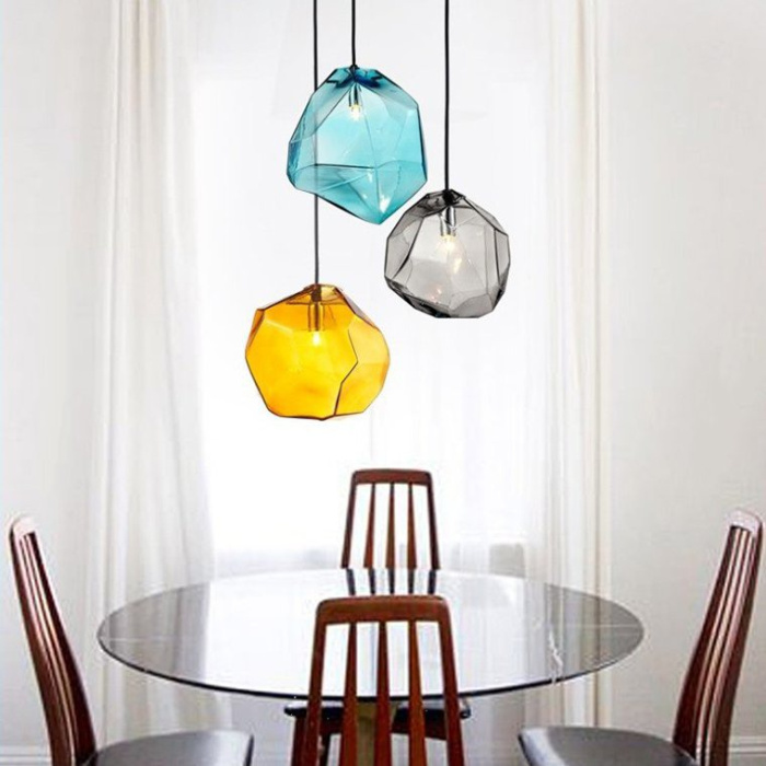 Подвесной светильник Color Ice Cube Pendant JEVIO 1 Голубой ImperiumLoft