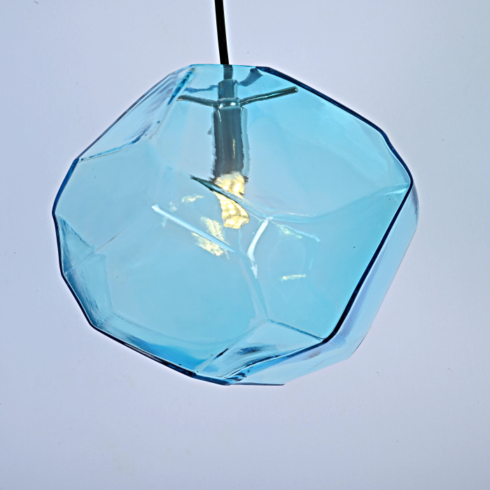 Подвесной светильник Color Ice Cube Pendant JEVIO 1 Голубой ImperiumLoft