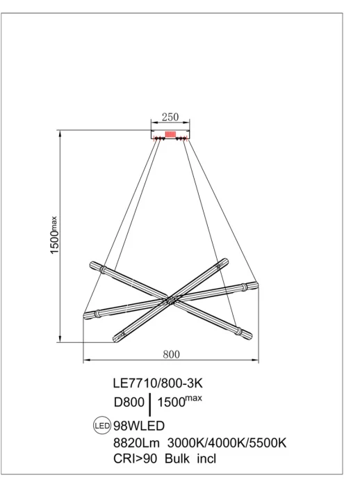Подвесная светильник Leon Ani LE7710/800-3K Gold