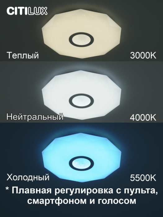 Потолочный светильник Citilux Диамант Смарт CL713A40G